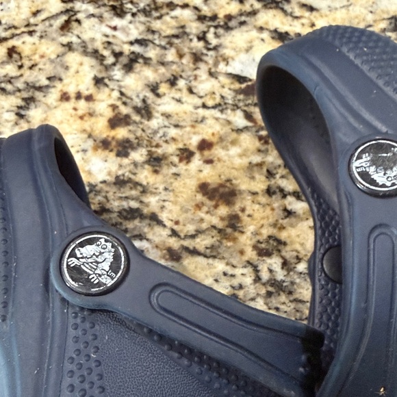 CROCS Navy Clogs with Colorful Vehicle Charms - Picture 8 of 13